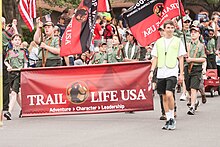 Trail Life USA members at 4th of July parade in Fairfax, Virginia. Fairfax July 4th QD3J0337 (28096780166).jpg