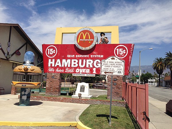 The site of the first McDonalds restaurant in San Bernardino, California (August 2014)