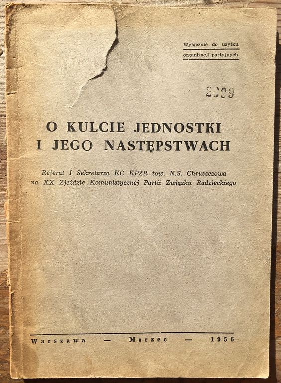 First edition of Khrushchev’s “Secret Speech” in Polish, March 1956