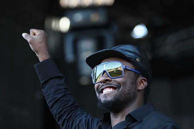 will.i.am performing with the Black Eyed Peas in June 2009