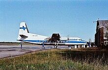 Un Fokker F27 Friendship all'Aeroporto di Helsinki-Vantaa nel 1980.