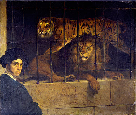 Francesco Hayez – Self-portrait with Tiger and Lion (c. 1830)