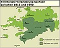 Evolución territorial de Sajonia entre 1815 y 1990