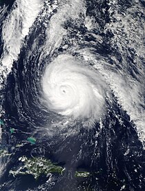Hurricane Gonzalo at peak intensity over the Atlantic Ocean on October 16 Gonzalo Oct 16 2014 1745Z.jpg