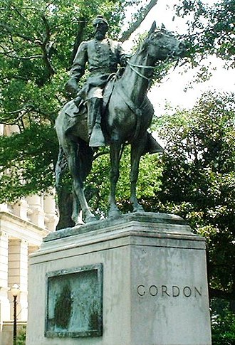 A statue of Marye, with John Brown Gordon atop, sits on the grounds of the Georgia capitol. Gordonstatue crop.JPG