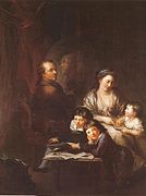 Self-portrait, Anton Graff and his family (1785). This painting is in the Museum Oskar Reinhart in Winterthur.