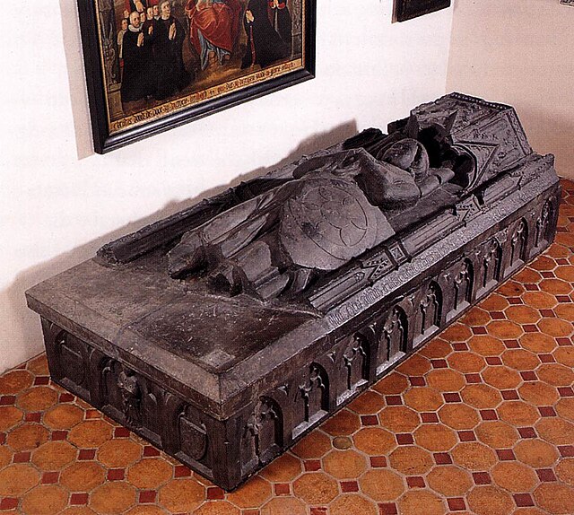 A medieval tomb of the Brabantian knight Arnold van der Sluijs