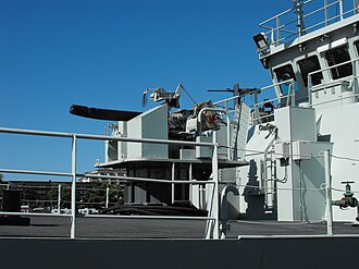 A Bofors 40 mm/60 calibre Mk 5C gun aboard HMCS Nanaimo HMCS Nanaimo Bofors.jpg