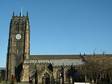 Halifax Minster, where Rokeby's heart is buried Halifax Parish Church.JPG