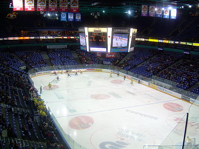 Hartwall Arena from inside during an ice hockey game