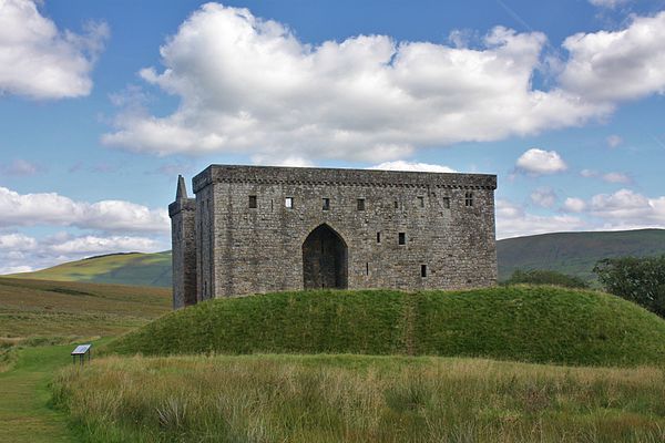 Hermitage Castle, stone castle built by 1st Earl, and held by the Douglases from the mid-14th until the late 15th century