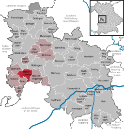 Läget för Hohenaltheim i Landkreis Donau-Ries