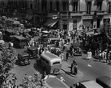 A traffic jam caused by a demonstration, Buenos Aires, 1936. Photo by Horacio Coppola. Horacio Coppola - Buenos Aires 1936 - Manifestacion.jpg