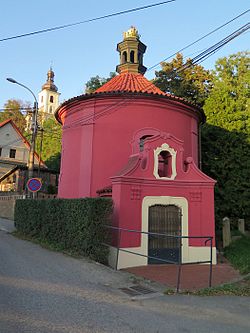 Vchod do kaple Narození Páně v Horkách nad Jizerou