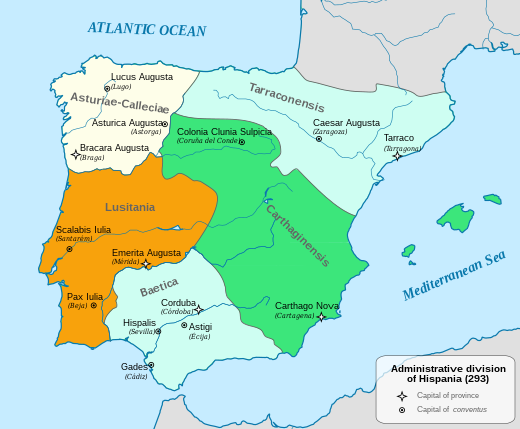 grondgebied van Hispania Lusitania in de 3e eeuw