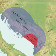 Répartition des Illyriens avant la conquête romaine.