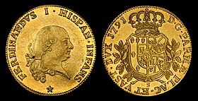 Infante Ferdinand of Parma 1791-S 8 Doppie