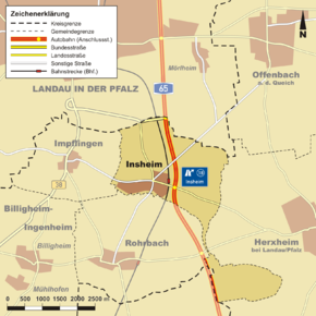 Poziția Insheim pe harta districtului Südliche Weinstraße