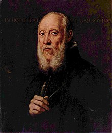 Portreto de Jacopo Sansovino fare de Tintoretto