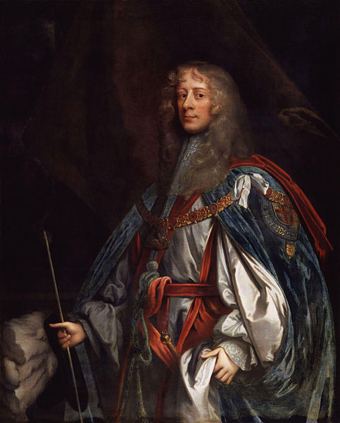 Ormond as Knight of the Garter, wearing the collar and the mantle. The hat with its ostrich feathers appears behind his right hand. Painted by Sir Pet