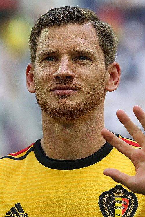Vertonghen playing for Belgium at the 2018 World Cup