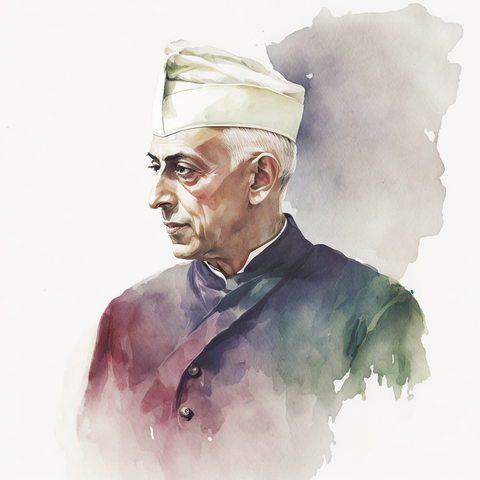 Jawaharlal nehru oil pastel drawing. Art by Kamal Arts