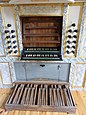 Spieltisch der von Johann Adolarius Papenius gebauten Orgel in Hordorf