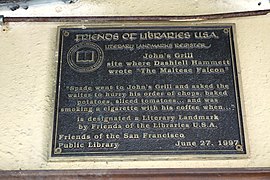 John's Grill plaque - San Francisco, CA - DSC03497.JPG