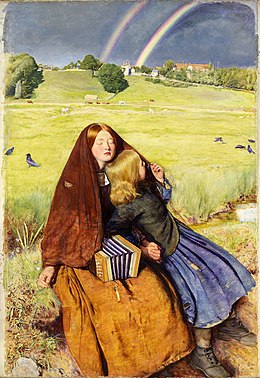 John Everett Millais' The Blind Girl, depicting vagrant musicians John Everett Millais - The Blind Girl, 1854-56.jpg
