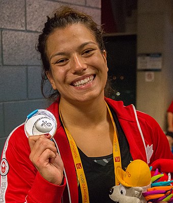 Justina Di Stasio, of Canada, wrestling silver medalist