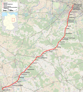 Illustratieve afbeelding van de sectie Berlin Line naar Halle