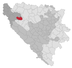 Lage der Gemeinde Ključ in Bosnien und Herzegowina (anklickbare Karte)