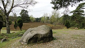 Löns grave under a boulder in the Tietlinger juniper grove near Walsrode
