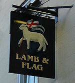 The Lamb & Flag Oxford pub sign Lamb and Flag sign (cropped).jpg