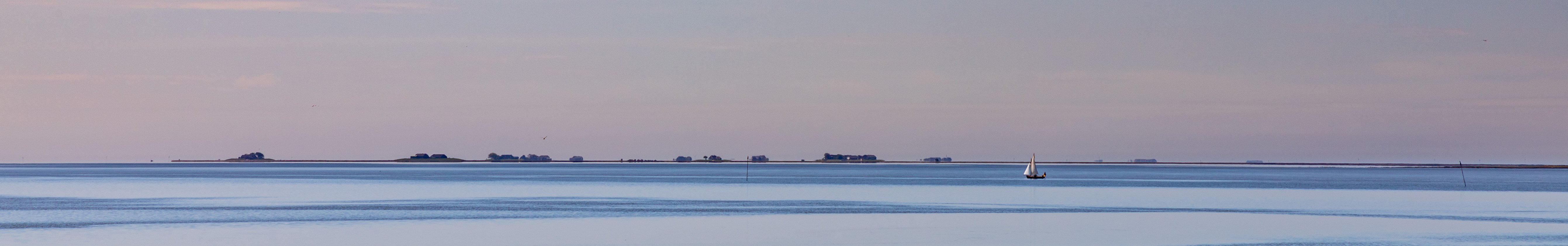 Panoramabild der Hallig Langeneß