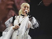 Aguilera performing "Unless It's with You" during The Liberation Tour. Liberation Tour (31108486747).jpg