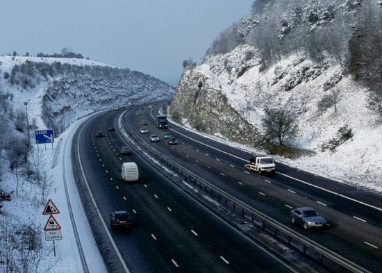 Stokenchurch Gap, a cutting built to carry the M40 motorway through a section of the Chiltern Hills