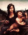 Madonna z wrzecionem – kopia dzieła Leonarda da Vinci, szkoła Leonarda