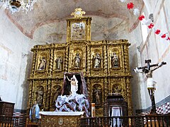 Retablo del altar mayor en el Convento de Tlalmanalco