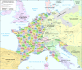 Mappa tal-Ewwel Imperu Franċiż fl-1812, inklużi s-seba' intendanzi tal-Provinċji Illirji kif ukoll l-erba' dipartimenti Spanjoli li l-istatus legali tagħhom ma kienx komplut