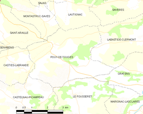 Poziția localității Pouy-de-Touges