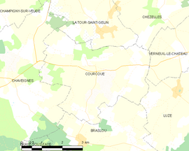Mapa obce Courcoué