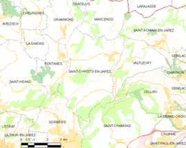 Mapa obce Saint-Christo-en-Jarez