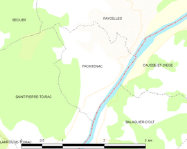 Mapa obce Frontenac