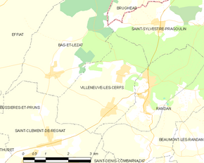 Poziția localității Villeneuve-les-Cerfs