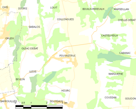 Mapa obce Pouyastruc