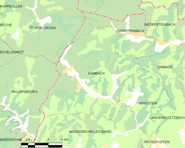 Mapa obce Dambach