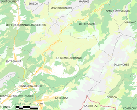 Mapa obce Le Grand-Bornand