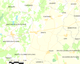 Mapa obce Saints-en-Puisaye