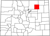 Map of Colorado highlighting Morgan County.svg